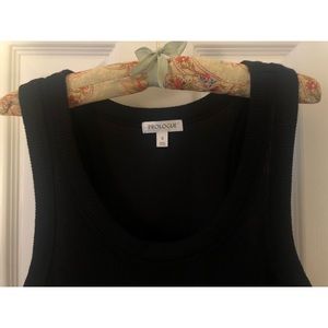 Prologue ribbed racerback tank in black